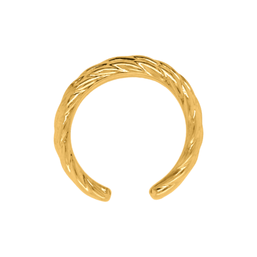 5.3 gram 24 kt Medium Adjustable Textured Root Gold Ring