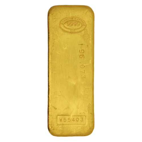 Lingot d'or 96,073 onces Numéro de série # W55403 | Johnson Matthey