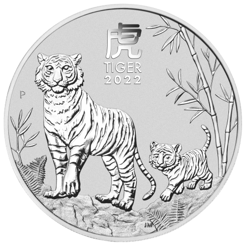 Pièce 5 onces d'argent Série Lunaire : Année du Tigre Australie 2022 | Monnaie de Perth