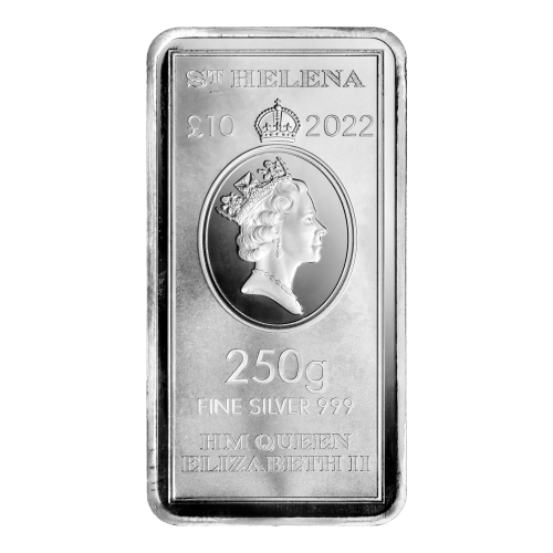 250 grammes 2022 Lingot d'argent Cours légal Saint-Hélène | Compagnie des Indes orientales