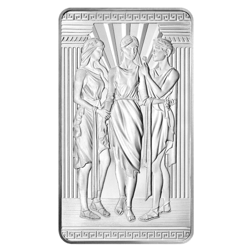 Lingot 100 onces d'argent Les Trois Grâces | La Monnaie royale