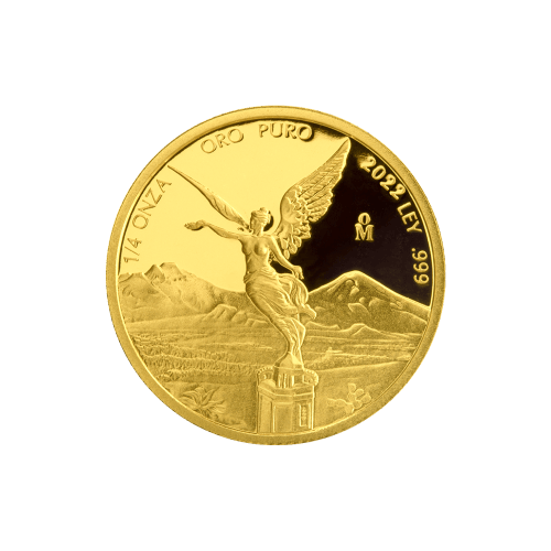 Pièce 1/4 once d'or Épreuve numismatique Libertad mexicaine 2022 | Monnaie mexicaine