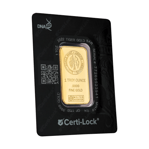 1 oz 2022 Lunar Year of the Tiger Gold Bar | Scottsdale Mint