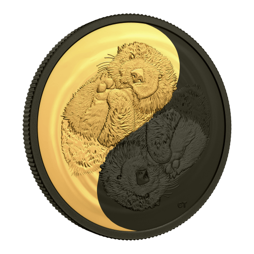 1 oz 2022 Black and Gold: The Sea Otter Silver Coin | Royal Canadian Mint