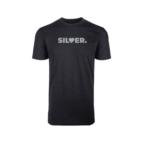 Silver Heart Crew-Neck T-Shirt | Charcoal