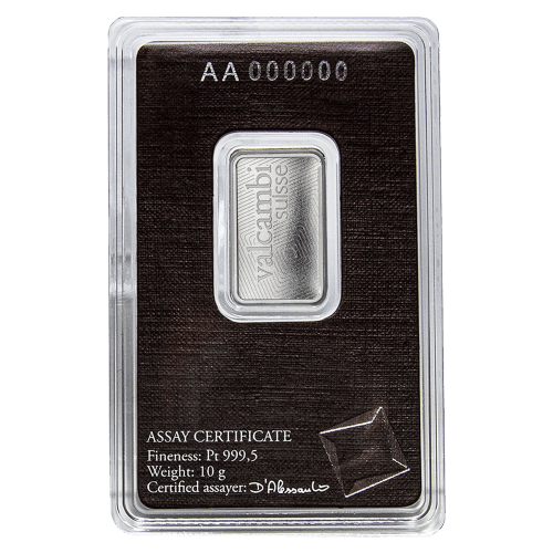 10 gram Platinum Bar | Valcambi