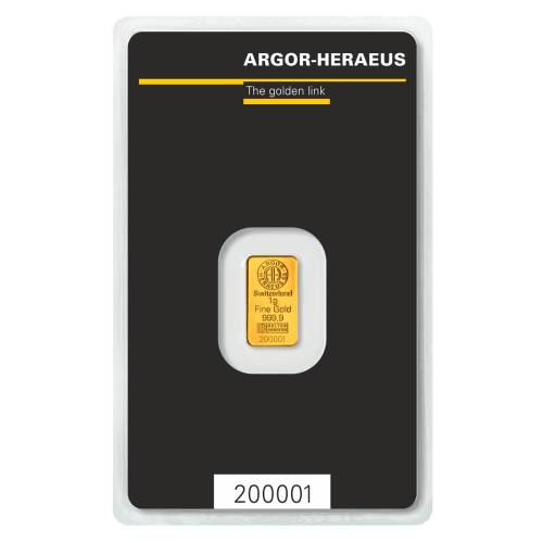 1 gram KineBar Gold Bar | Argor-Heraeus