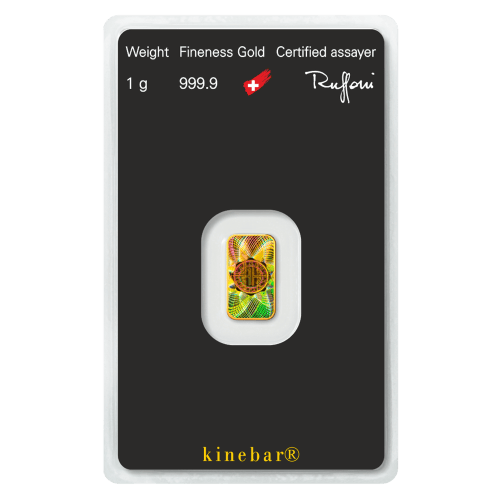 1 gram KineBar Gold Bar | Argor-Heraeus