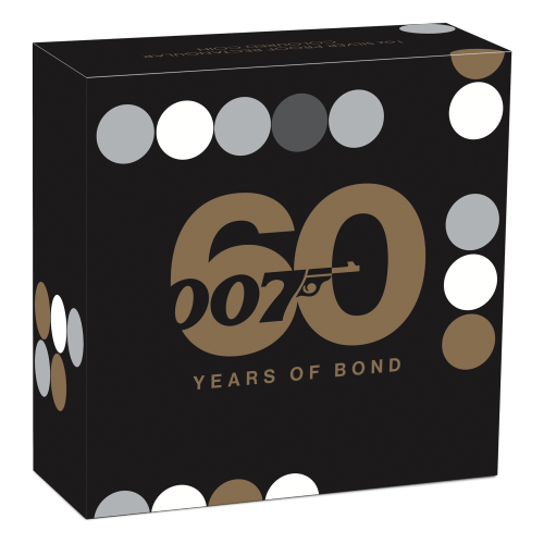 1 oz 2022 James Bond: 60 Years of Bond Colourized Rectangular Proof Silver Coin | Perth Mint