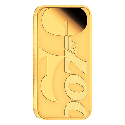 Pièce 1 once d'or Épreuve numismatique Rectangulaire James Bond : 60 ans de Bond 2022 | Monnaie de Perth