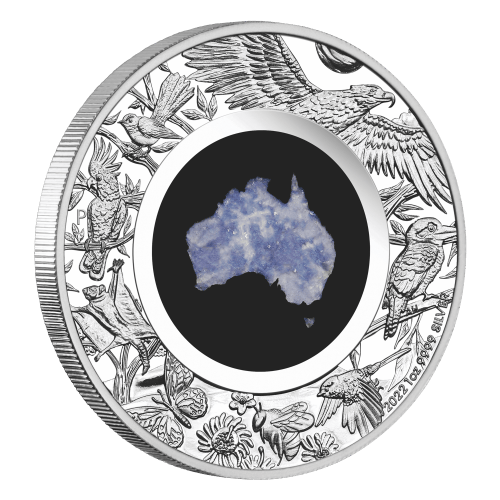 1 oz 2022 Great Southern Land Blue Lepidolite Proof Silver Coin | Perth Mint