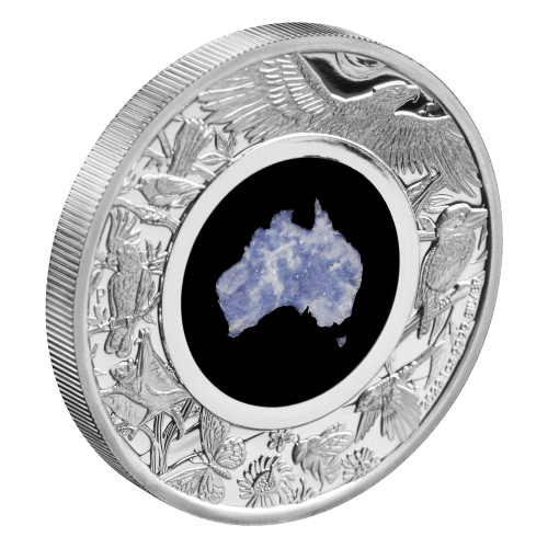 1 oz 2022 Great Southern Land Blue Lepidolite Proof Silver Coin | Perth Mint