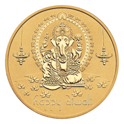 1 once 2022 Médaillon d'argent plaqué or Diwali | Monnaie de Perth