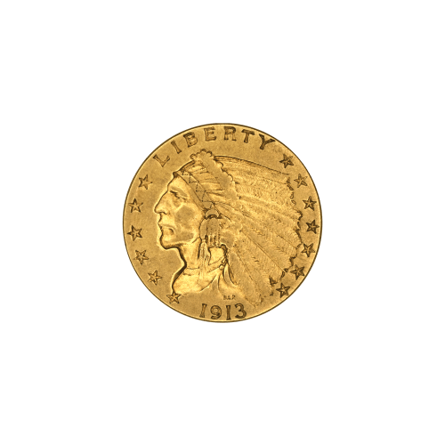 Pièce de 25 centimes en or XF 2,5 $ Tête d'Indien Aigle Année aléatoire | Monnaie des États-Unis