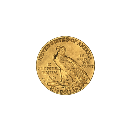Pièce de 25 centimes en or XF 2,5 $ Tête d'Indien Aigle Année aléatoire | Monnaie des États-Unis