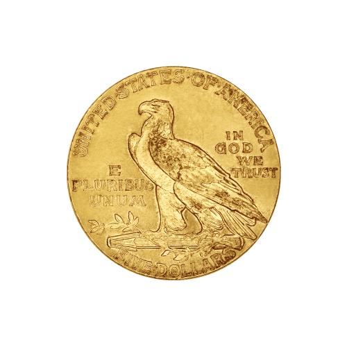 Pièce  5 $ en or XF Demi Aigle Indien Année aléatoire | Monnaie des États-Unis