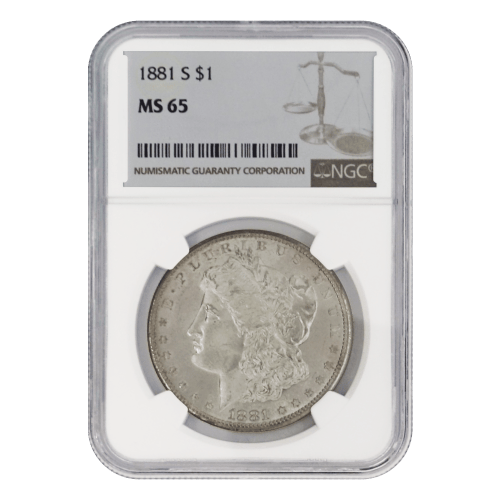 Pièce d'argent MS-65 NGC Dollar d'argent Morgan pré-1921 | Monnaie des États-Unis