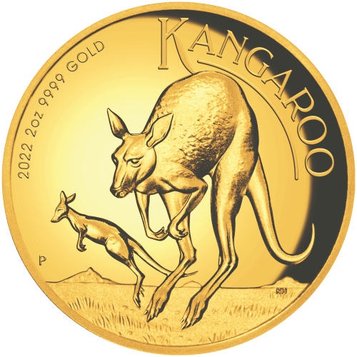 Pièce 2 onces en or Épreuve numismatique Très haut relief Kangourou australien 2022 | Monnaie de Perth