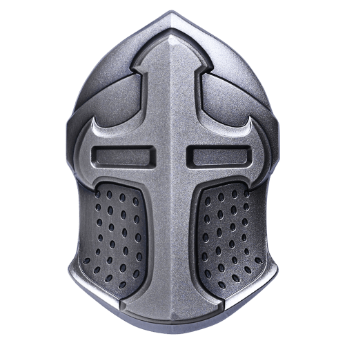 2 oz 2022 Ancient Warriors: Crusader Knight Helmet Antiqued Silver Coin | Fiji