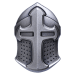 2 oz 2022 Ancient Warriors: Crusader Knight Helmet Antiqued Silver Coin | Fiji