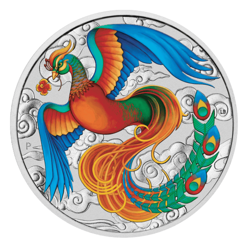 1 oz 2022 Chinese Myths and Legends: Vivid Colourized Phoenix Silver Coin | Perth Mint