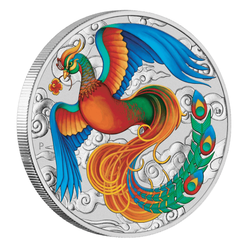 1 oz 2022 Chinese Myths and Legends: Vivid Colourized Phoenix Silver Coin | Perth Mint