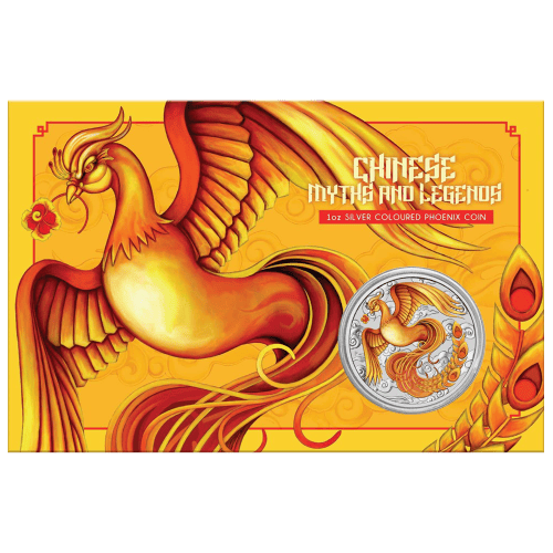 Pièce 1 once d'argent Mythes et Légendes de Chine : Phénix rouge et or 2022 dans une carte Certicard | Monnaie de Perth