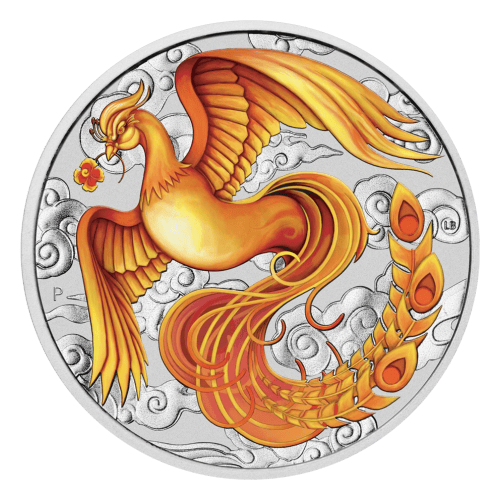 Pièce 1 once d'argent Mythes et Légendes de Chine : Phénix rouge et or 2022 dans une carte Certicard | Monnaie de Perth