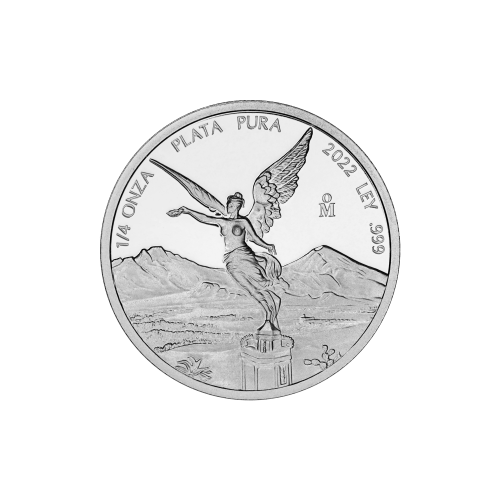 Pièce 1/4 once d'argent Épreuve numismatique Libertad mexicaine 2022 | Monnaie mexicaine