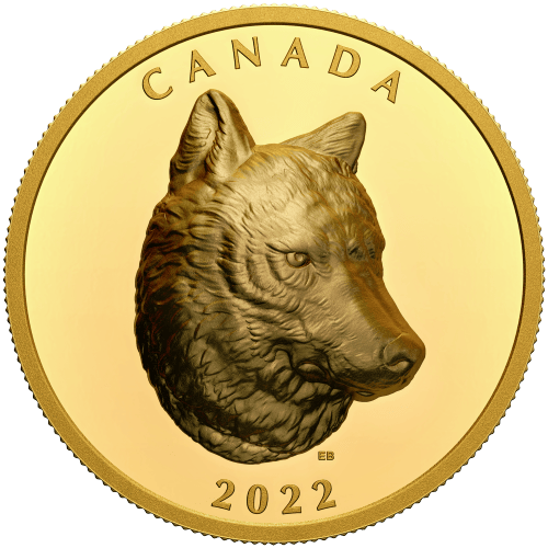 Pièce 2 onces en or Relief exceptionnel Loup Gris 2022 | Monnaie royale canadienne