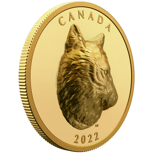 Pièce 2 onces en or Relief exceptionnel Loup Gris 2022 | Monnaie royale canadienne