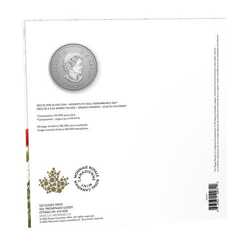 Pièce 1/4 once d'argent Grands moments : Jour du souvenir 2022 | Monnaie royale canadienne