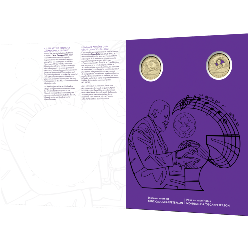 Set of 5 x Celebrating Oscar Peterson Keepsake Card Commemorative Coins | Royal Canadian Mint