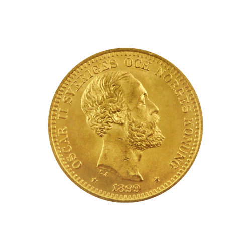 Random Year 20 Sweden Kronor Circulated Gold Coin | Swedish Royal Mint