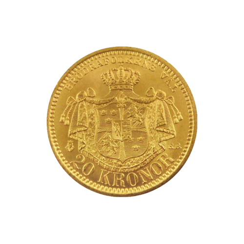Random Year 20 Sweden Kronor Circulated Gold Coin | Swedish Royal Mint