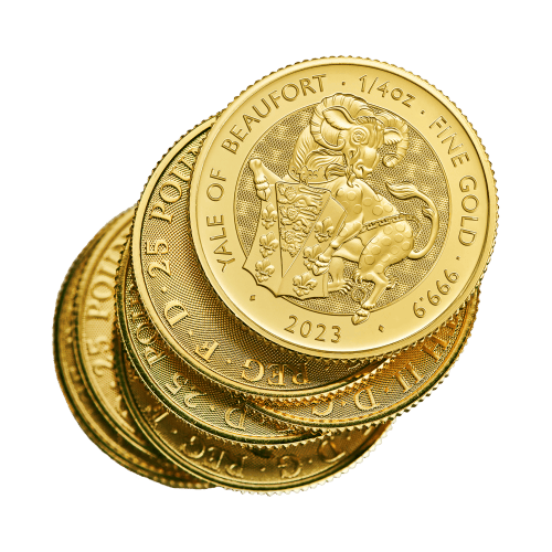 Pièce 1/4 once d'or Les bêtes de Tudor : Le Yale de Beaufort 2023 | La Monnaie royale