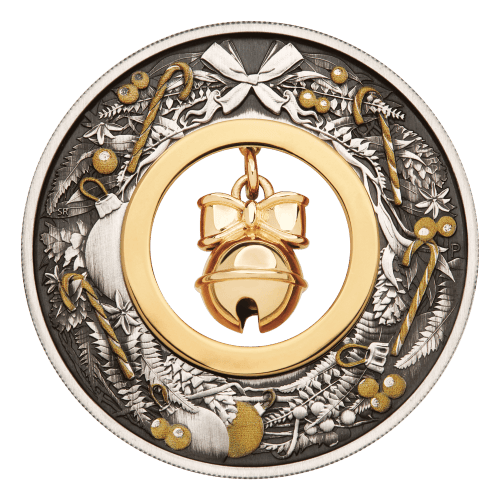 2 oz 2022 Jingle Bell Antiqued Silver Coin | Perth Mint | Silver