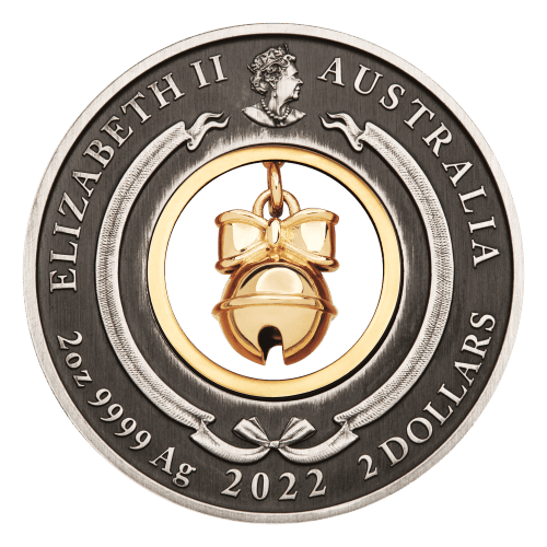 Pièce 2 onces d'argent vieillie Jingle Bells 2022 | Monnaie de Perth