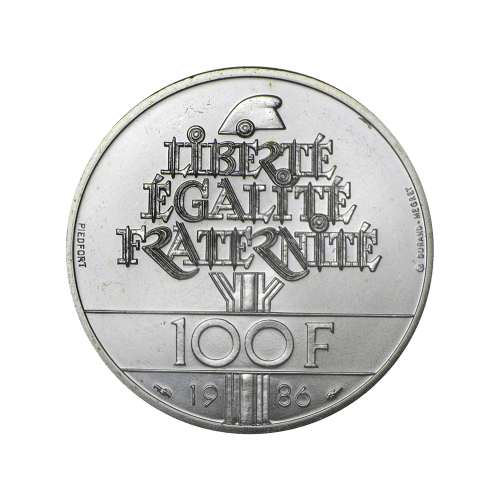1986 100 Francs Statue of Liberty Piedfort Silver Coin | Paris Mint