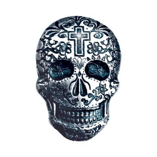 2 oz Black Cross Silver Skull | Monarch Precious Metals