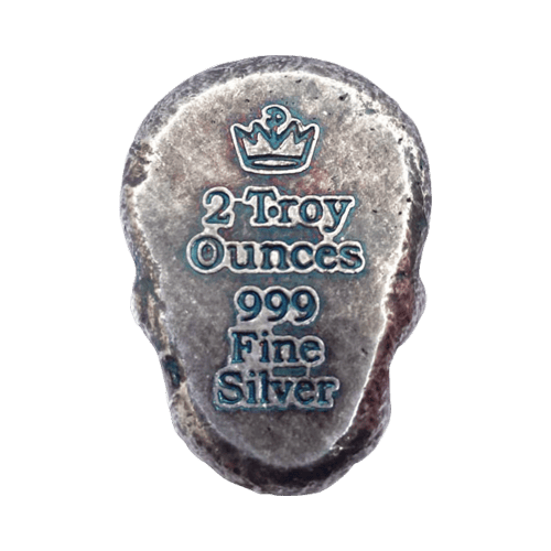2 oz Black Cross Silver Skull | Monarch Precious Metals