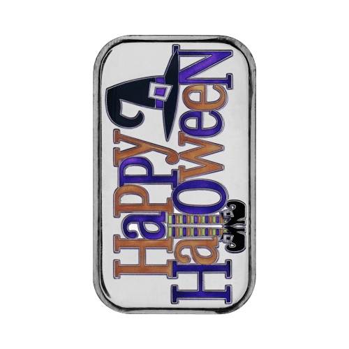 1 oz Happy Halloween Colourized Silver Bar | Silvertowne Mint