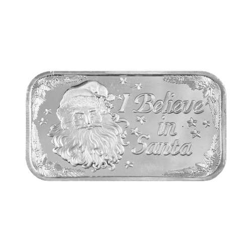 1 oz I Believe in Santa Silver Bar | Silvertowne Mint