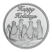 1 oz Happy Holidays Penguins Silver Round | Silvertowne Mint
