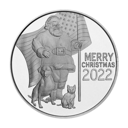 1 oz 2022 Patriotic Santa Silver Round | Silvertowne Mint