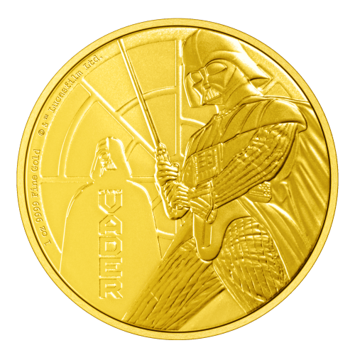 Pièce 1 once d'or Dark Vador 2022 | Monnaie de Nouvelle-Zélande