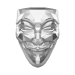 2 oz 2022 Guy Fawkes: The Rebel Light Antiqued Silver Stacker Mask | KOMSCO