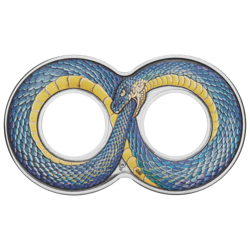 2 oz 2022 Ouroboros Antiqued Colourized Silver Coin | Perth Mint