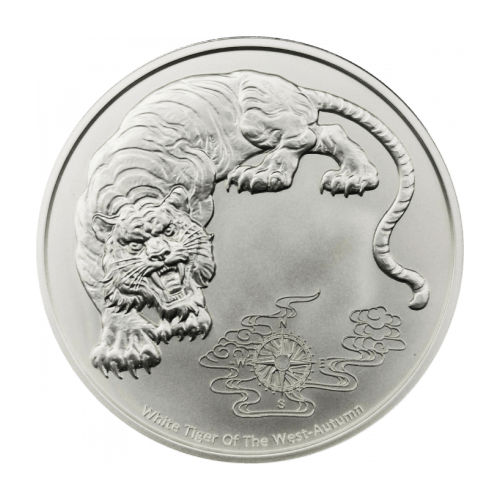 2023年　サモア　ホワイトタイガー銀貨　1オンス 1 oz 2023 Four Guardians: White Tiger Silver Coin | Samoa | Silver