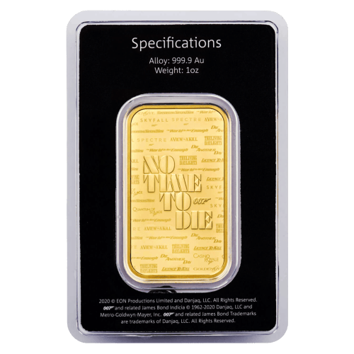 1 oz 2020 James Bond 007 Gold Bar | The Royal Mint
